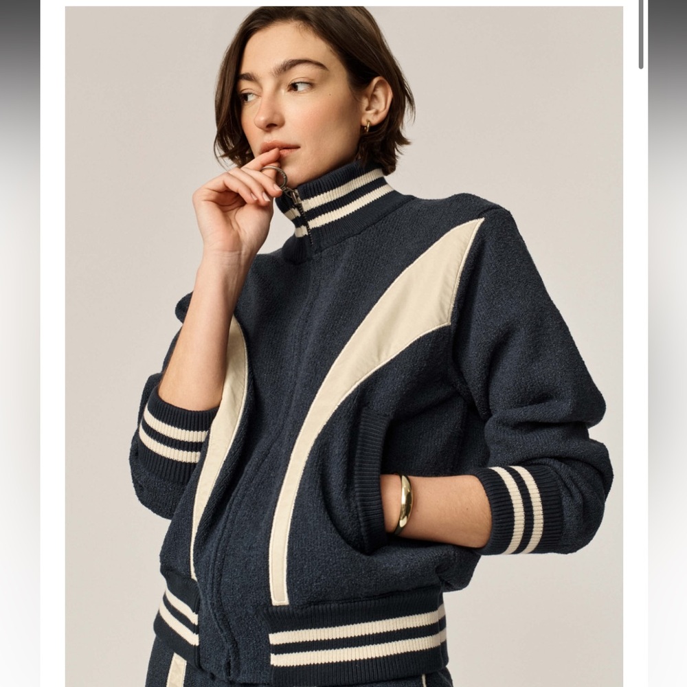 Oncept Farah Track Jacket Blue Cream size Large NWT NEW